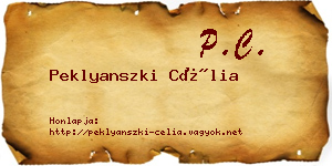 Peklyanszki Célia névjegykártya